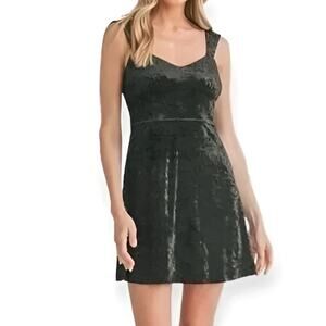 Lush Dress Crushed Velvet Sleeveless Fit & Flare A-Line Mini Black NWT Large